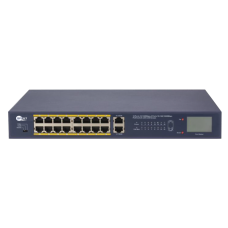 PoE-коммутатор RV-ZPL16AFm-2UP (16 портов + 2 UpLink), с LCD-дисплеем